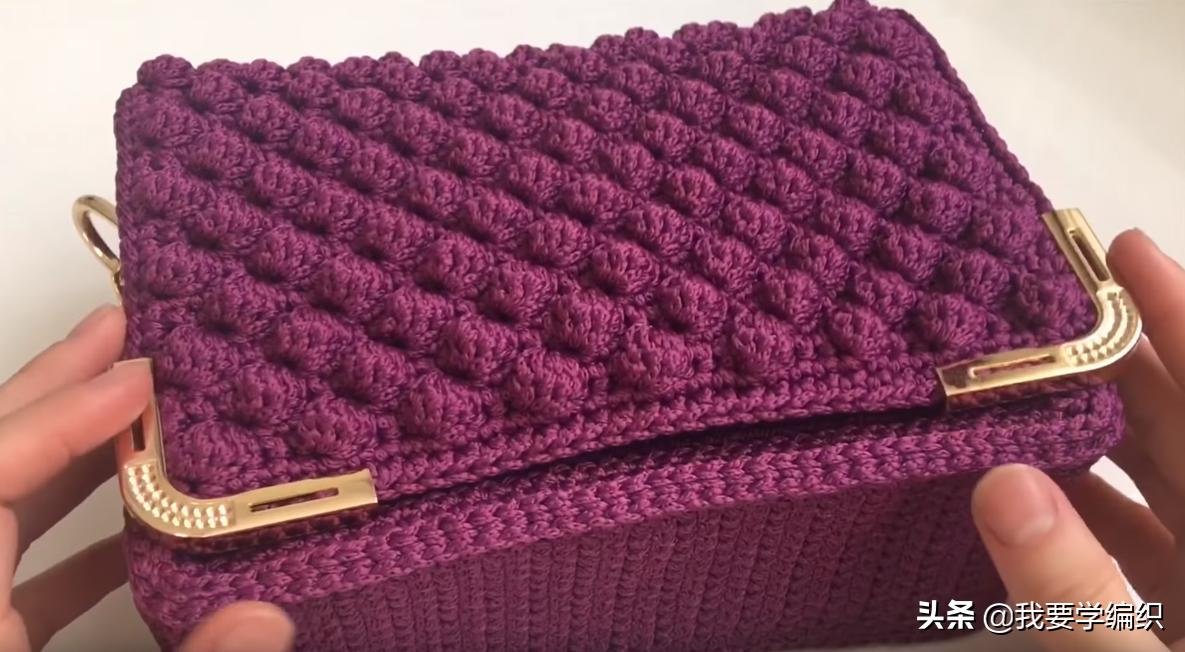 冰丝线钩织斜挎小包包,织女手工包包