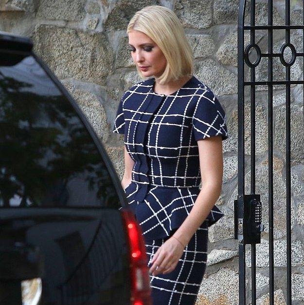 伊万卡穿黑色吊带裙太好,伊万卡穿收腰裙大秀蚂蚁腰