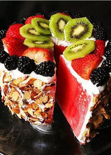 西瓜花切法大全,西瓜果盘的切法