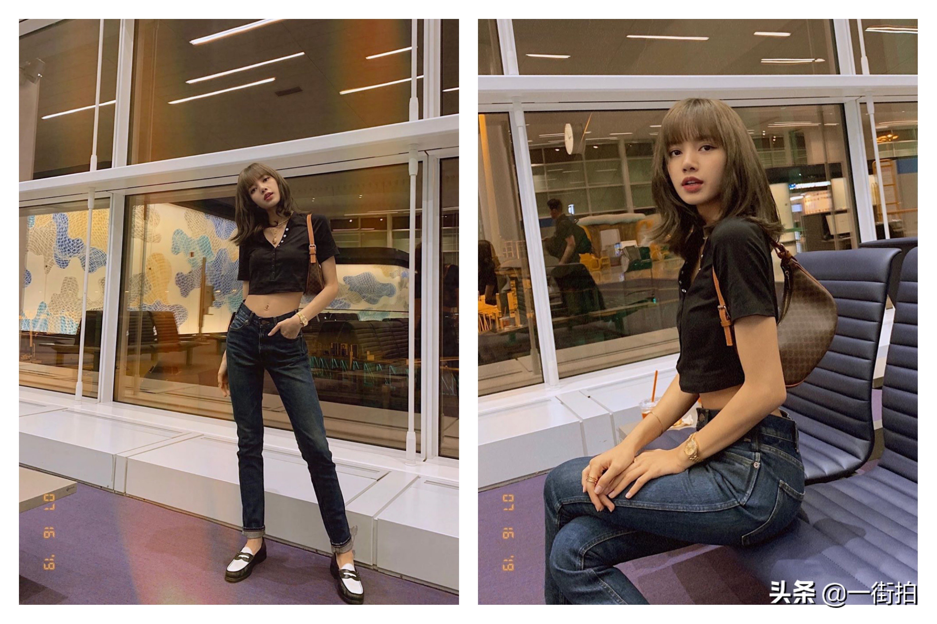 lisa同款拼接牛仔裤怎么搭配,教你如何选牛仔裤女式裤子