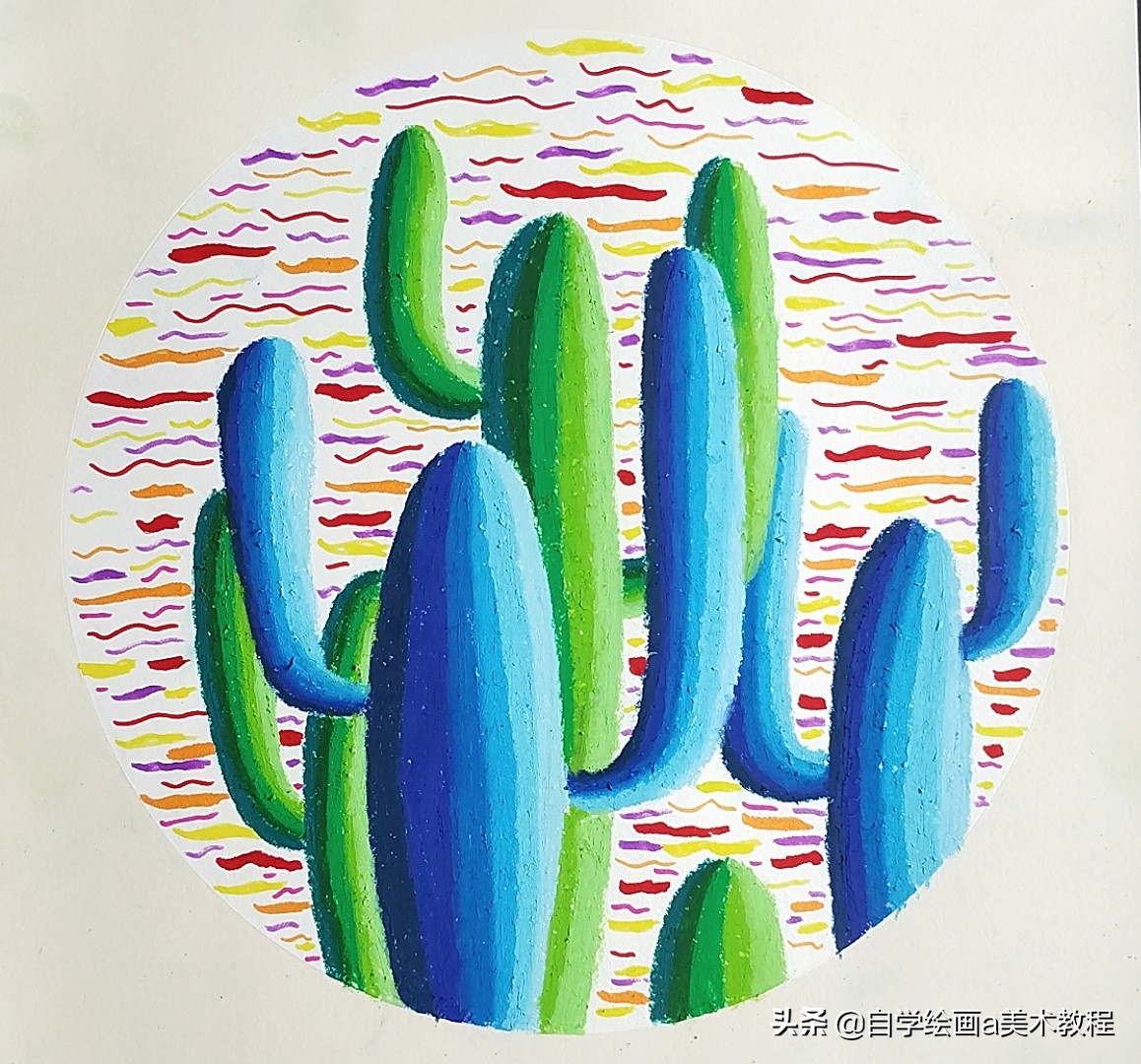 中班幼儿绘画仙人掌怎么画的,仙人掌又简单又漂亮幼儿园画