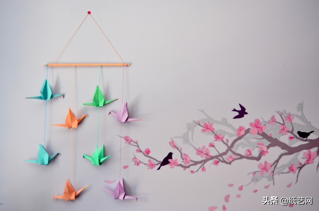 diy手工千纸鹤,diy千纸鹤挂件详细教程