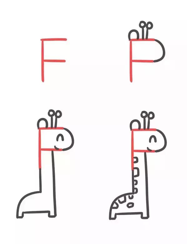 字母动物简笔画,字母变动物简笔画