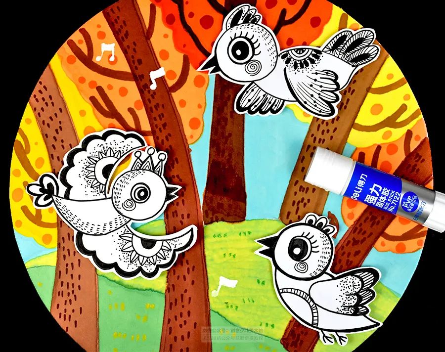 树林画法儿童画,树林的画法儿童画