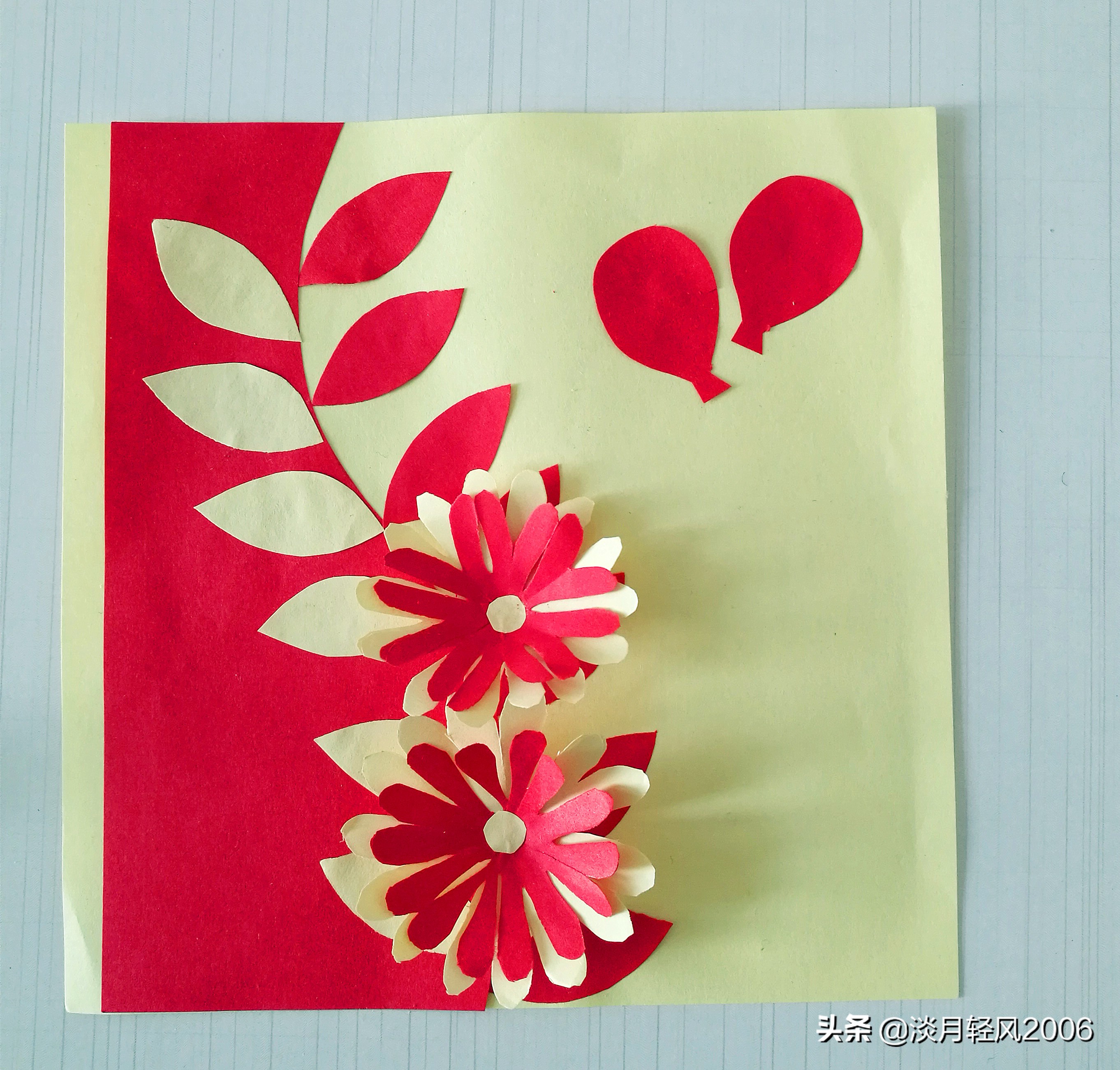 幼儿园手工制作卡纸贺卡可以写字,正方形卡纸贺卡花朵