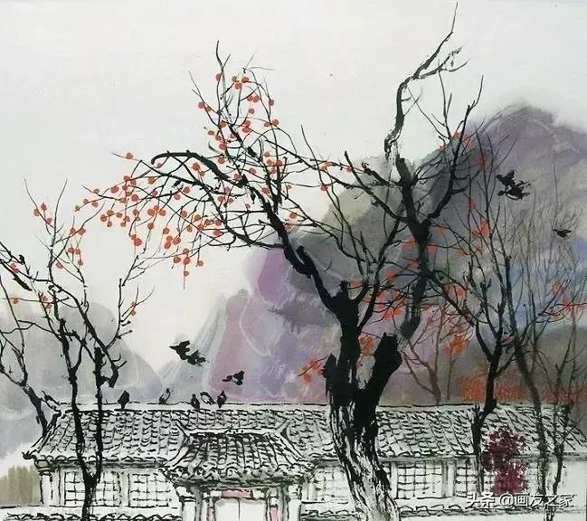 江南梦里水乡主题国画,田园生活国画