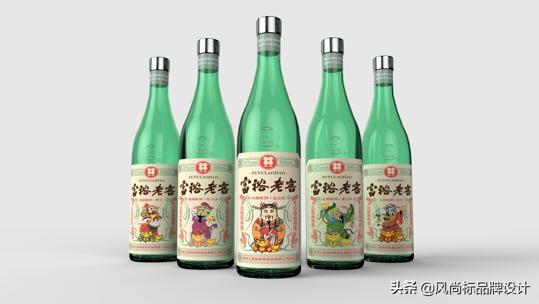 五路财神布置图片,茅台福喜天下五路财神套装酒