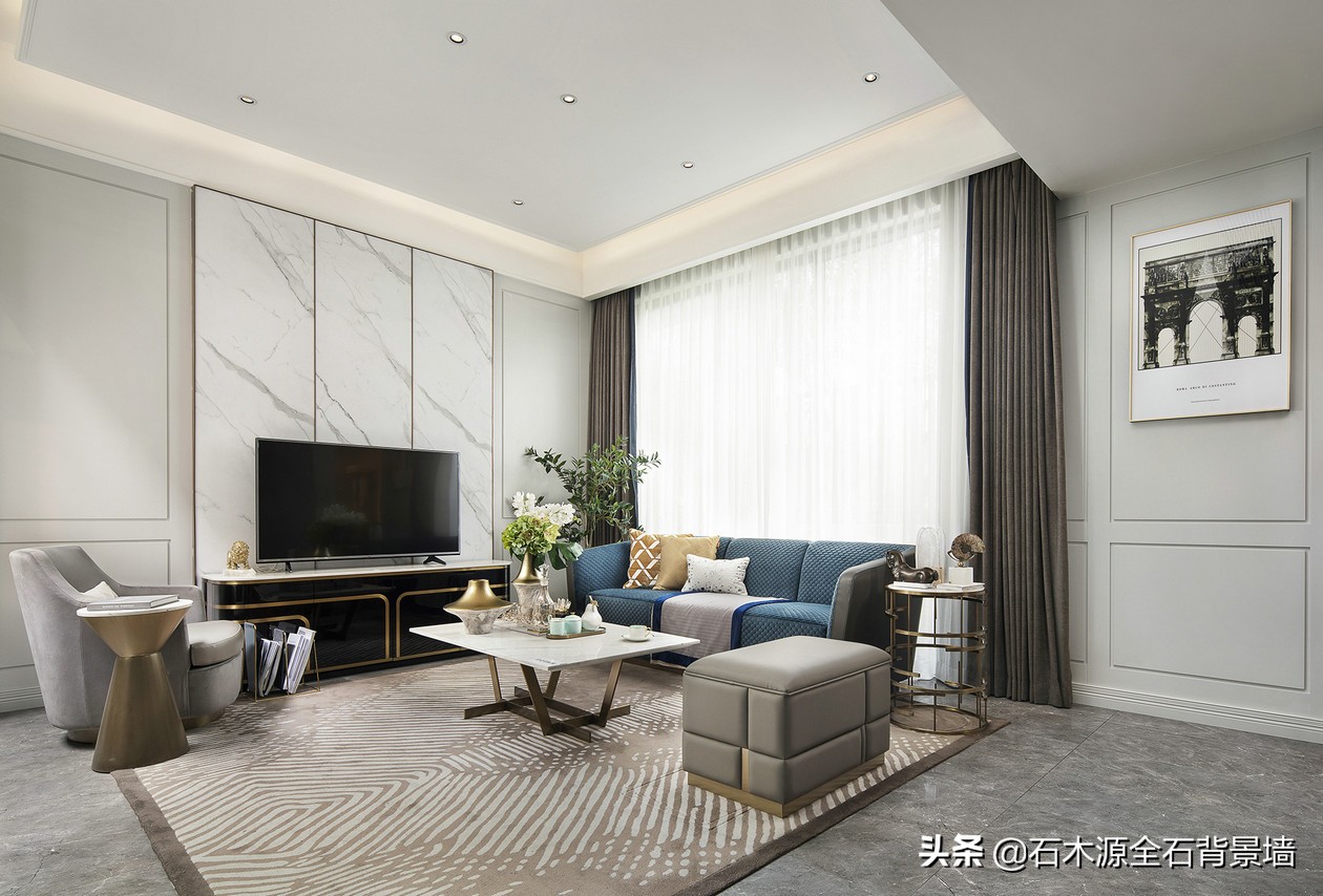 侘寂风石材背景墙,石材背景墙北欧风