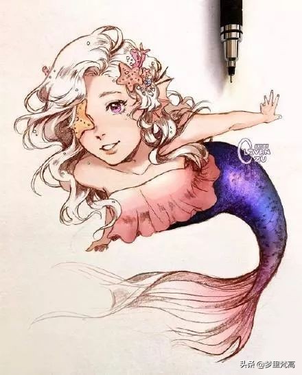 铅笔画素描动漫,铅笔画的动漫素描少女