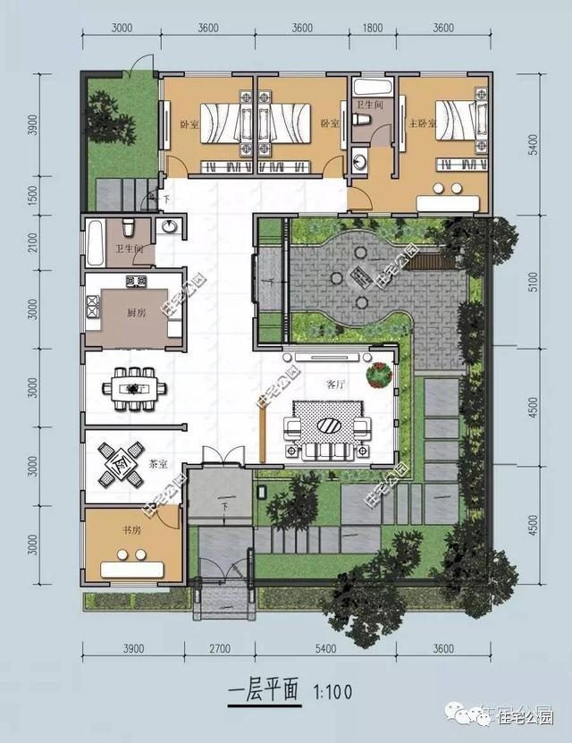 自建四合院合院,中式仿古三合院乡下四合院一层