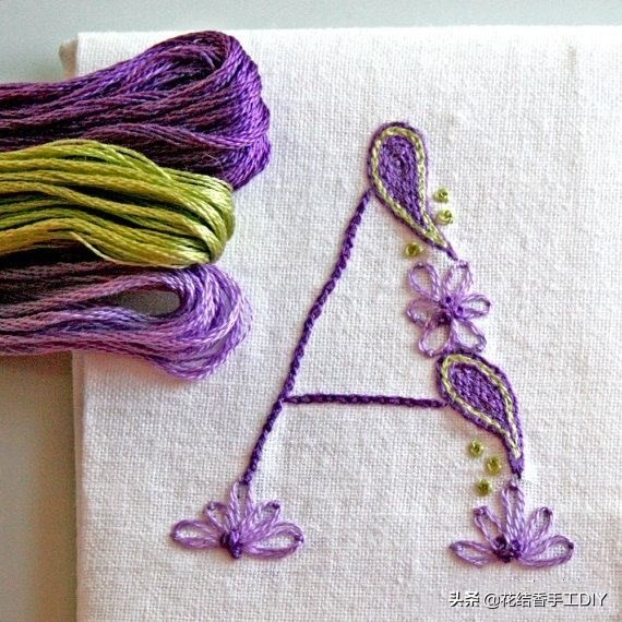 刺绣英文字母教程全针绣,好看有意义的刺绣