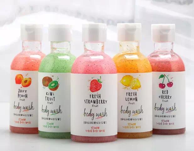 水果沐浴露磨砂膏,水果味道浓郁的沐浴露
