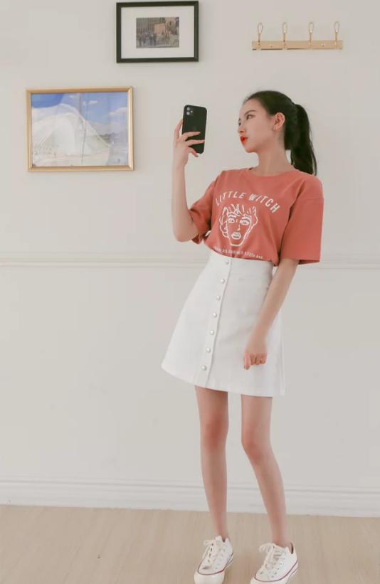 2020夏装韩版圆领短袖t恤女士衣服,夏装新款韩版拼色短袖t恤