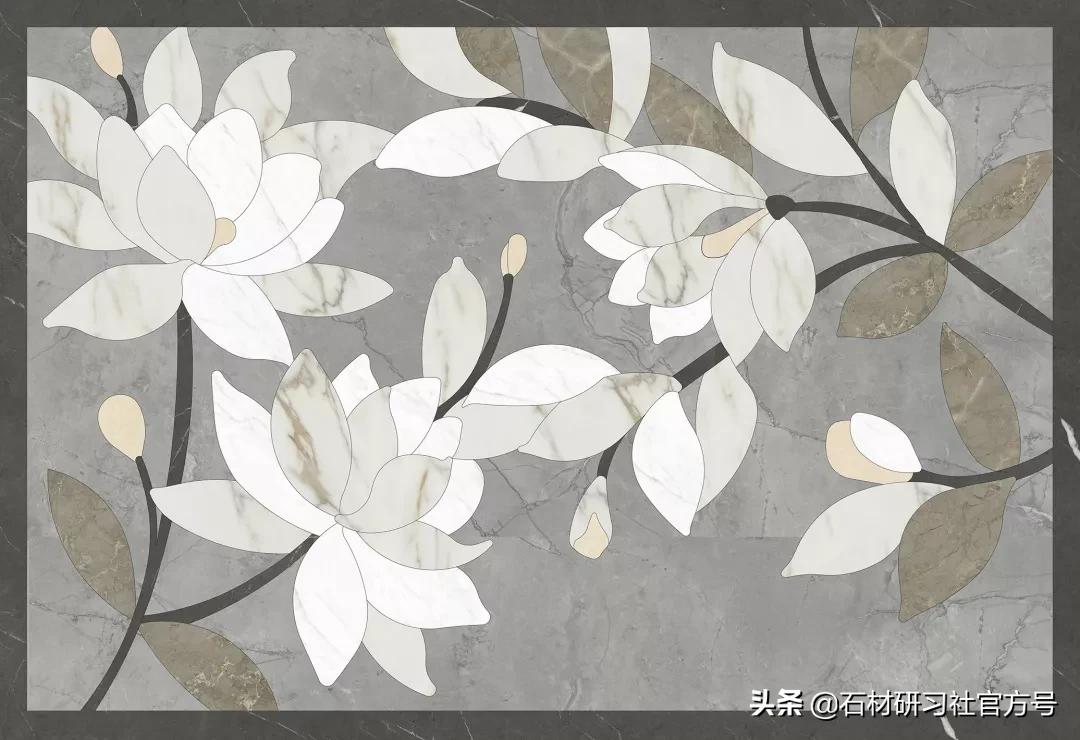 新中式水刀拼花效果,轻奢美学水刀拼花效果图