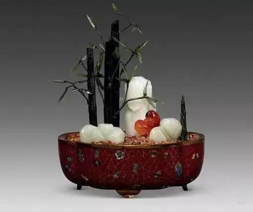 故宫里的玉石盆景,故宫景泰蓝盆景欣赏