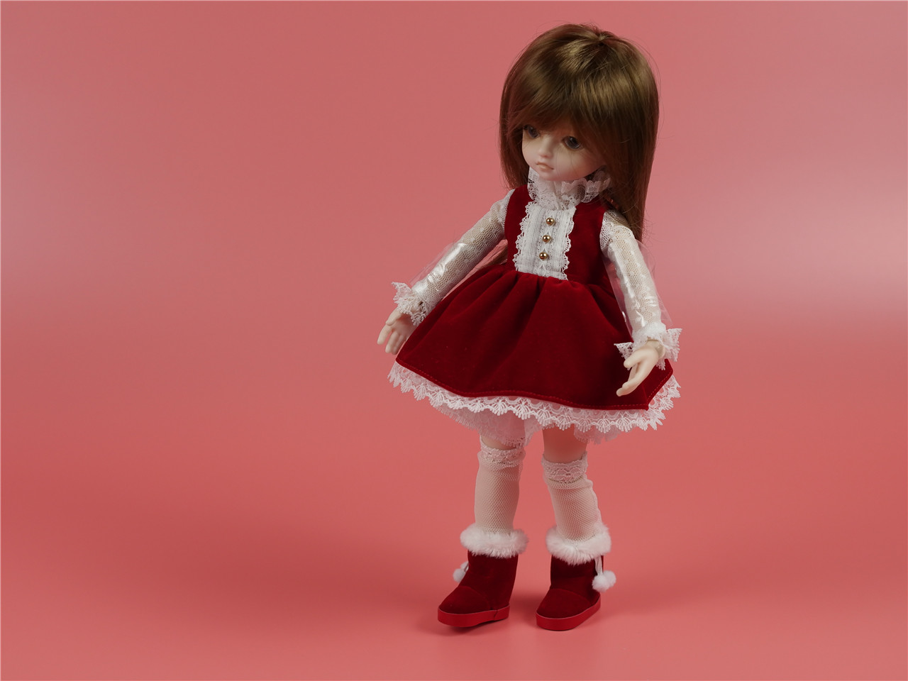 bjd圣诞娃娃,圣诞节到了买个苹果