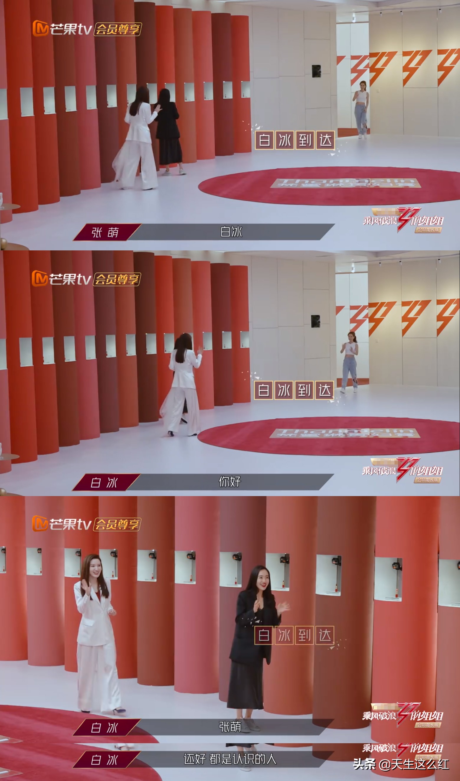 白冰金莎张萌乘风破浪白色礼服,神话三美张萌现状