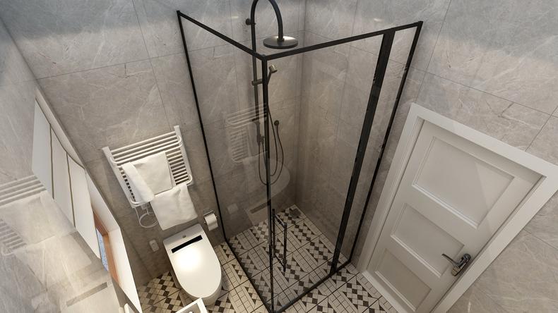 卫生间干湿分离装修效果图浴缸,主卧5平米卫生间带浴缸