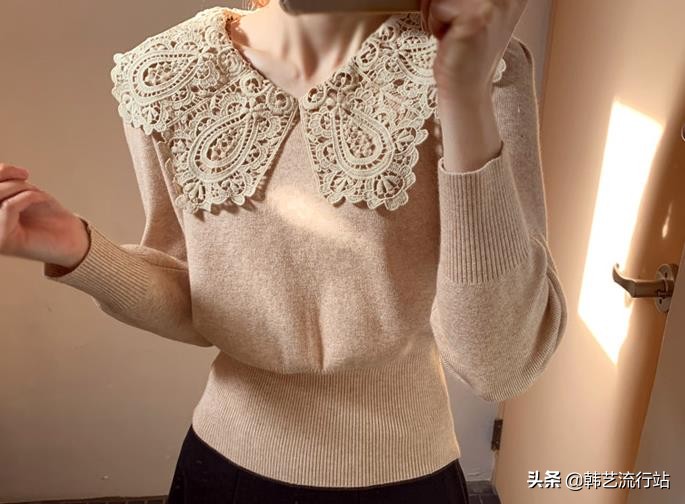 这个季节女穿什么衣服,早春款韩系温柔风蝴蝶结针织毛衣