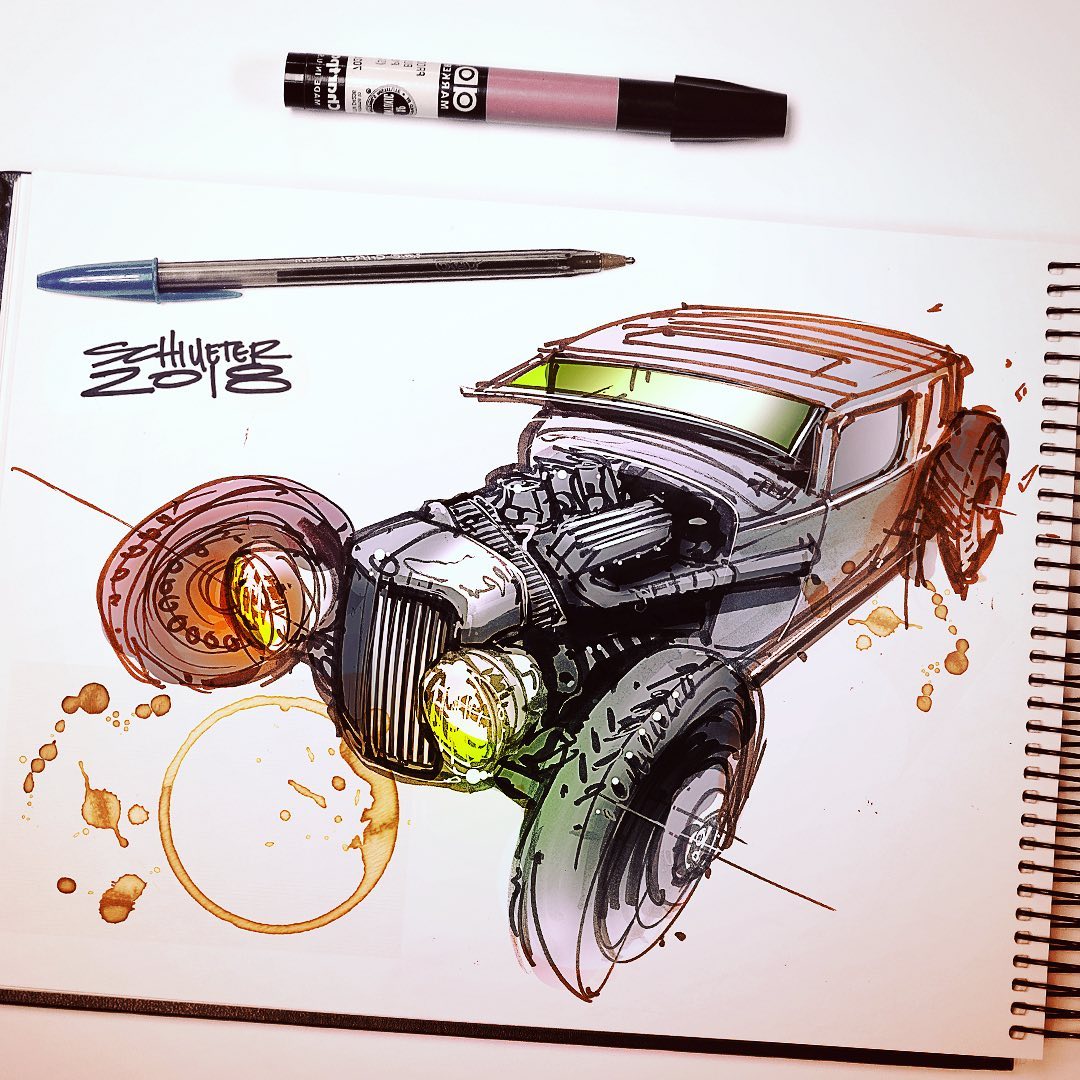 手绘酷炫汽车,从零开始汽车手绘