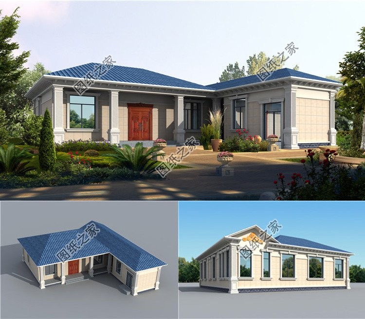 农村自建七字型小别墅,农村占地150平七字型二层小别墅