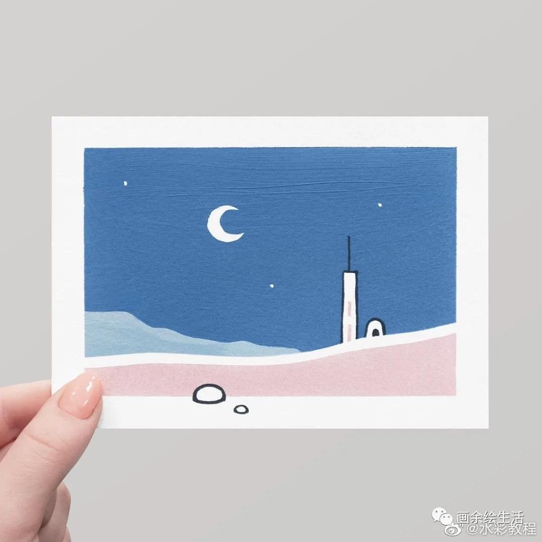 淡雅风风景水彩,水彩风景配色技巧