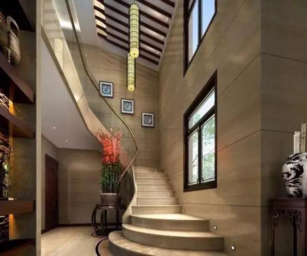 现代简约装修风格别墅楼梯设计,旋转楼梯别墅装修设计效果图