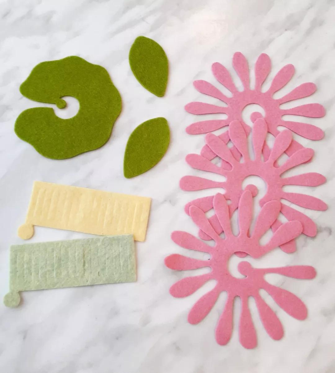 不织布仿真花束制作方法,不织布立体花制作教程清明节