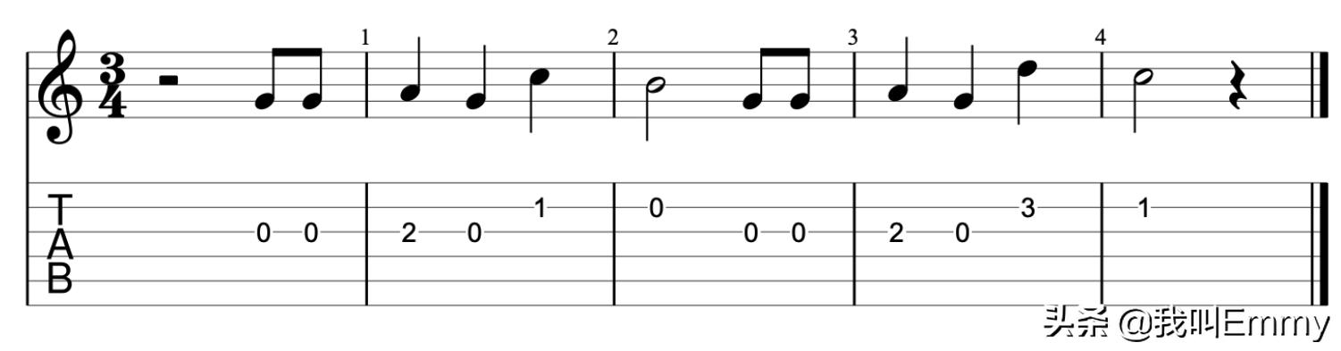 初学者吉他怎样看琴谱,小草吉他谱初学者教学