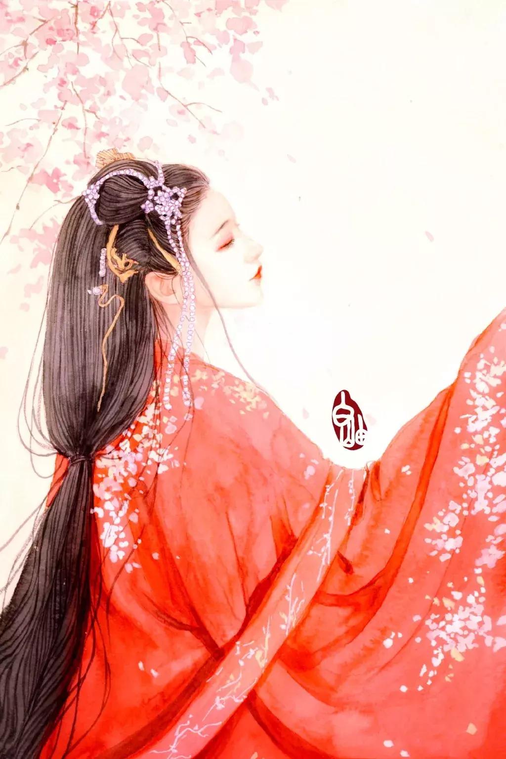 手绘古风少女，唯美灵动，唤起少女们心中的三生三世