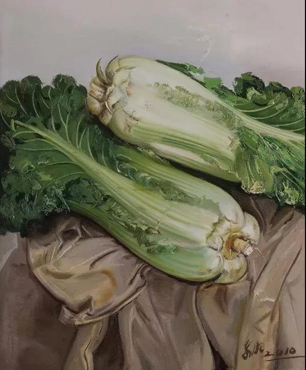 名家大师画白菜,画家笔下的工笔画白菜
