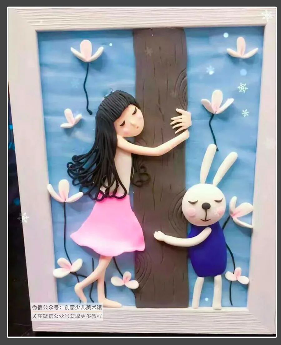 简单粘土画的100种做法,轻粘土浮雕圆形作品图片大全