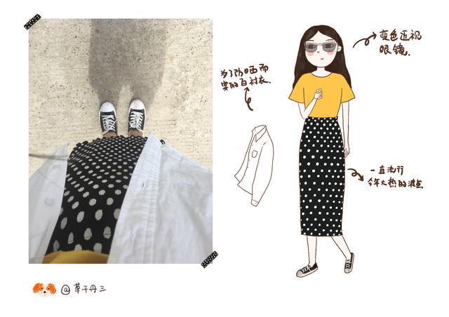 每日手绘穿搭技巧,小个子女生穿搭设计感