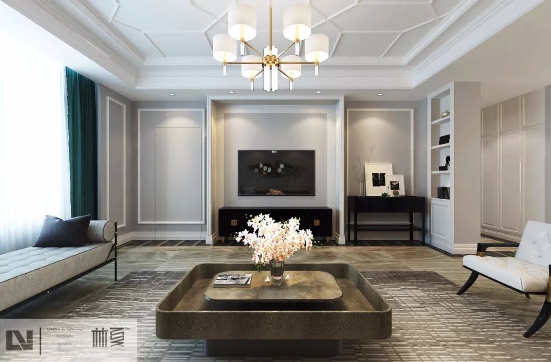 200平方新中式风格,秦皇半岛挑空联排别墅