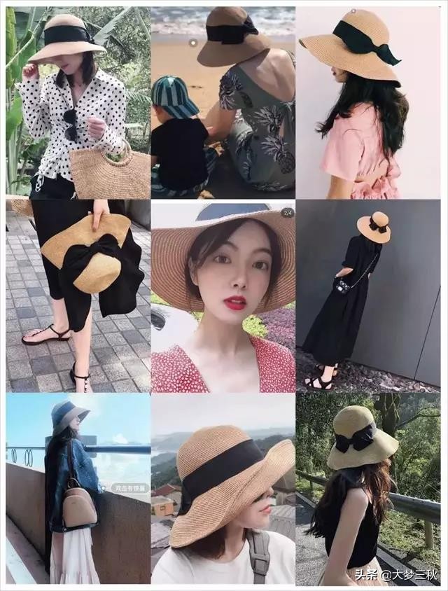 无顶防晒草帽最新款,海边今年最洋气的黄色防晒草帽