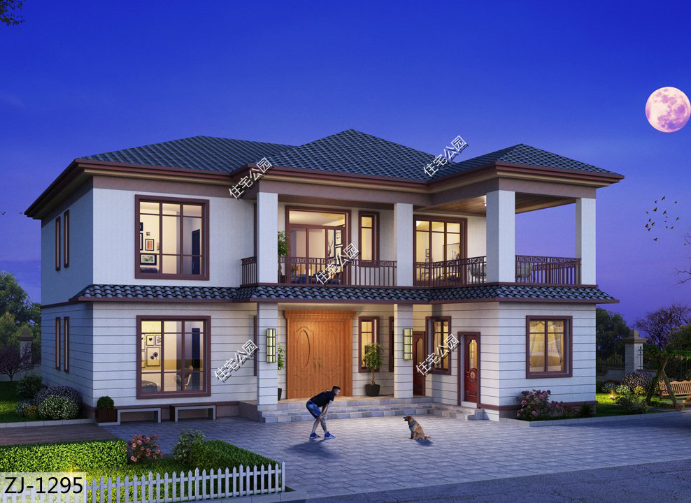 回农村建三栋中式别墅高端有气势,回农村建别墅现代风格