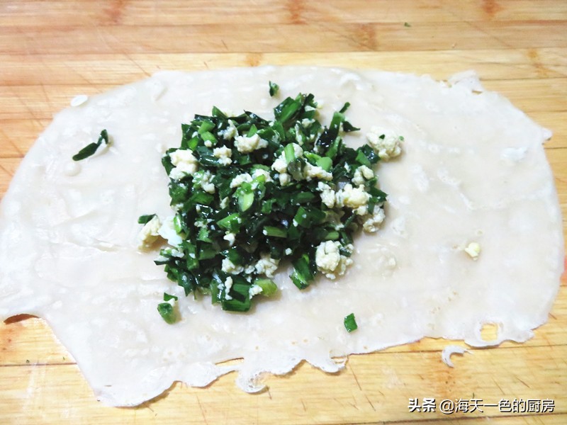 韭菜加山东煎饼的家常做法,正宗山东韭菜煎饼的做法全过程