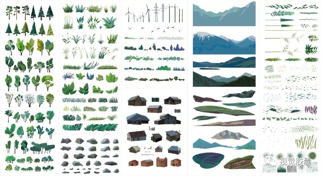 领导求你用插画风画建筑！因为他也想早点下班！附插画效果图素材