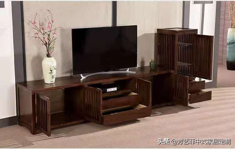 新中式客厅电视柜效果图,餐厅客厅电视柜隔断柜新中式