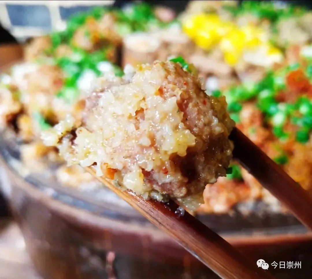 四川崇州怀远镇网红小吃粉蒸肉,崇州美食粉蒸肉