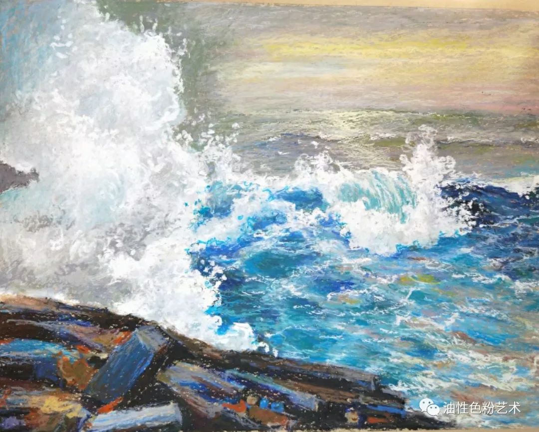 油画棒画苹果和真的一样,油画棒绘画超高级