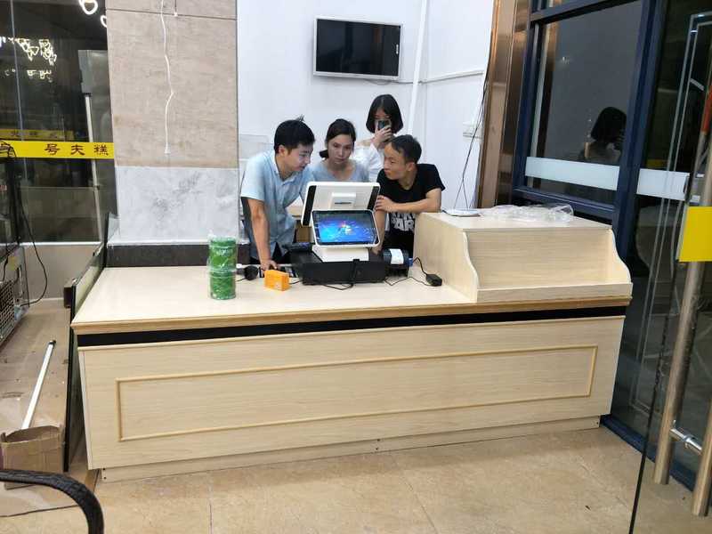 收银台实木吧台大理石吧台,定制收银台前台接待台小型吧台