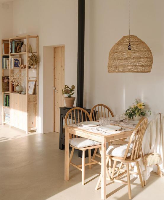 原木元素打造自由舒适的家居空间,原木藤编全屋设计