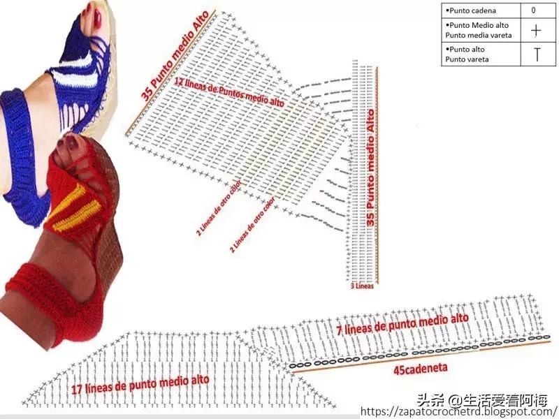 钩鞋收尾花边编织教程,鞋子怎么钩织