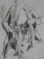 门采尔自画素描高清大图,素描大师门采尔著名作品