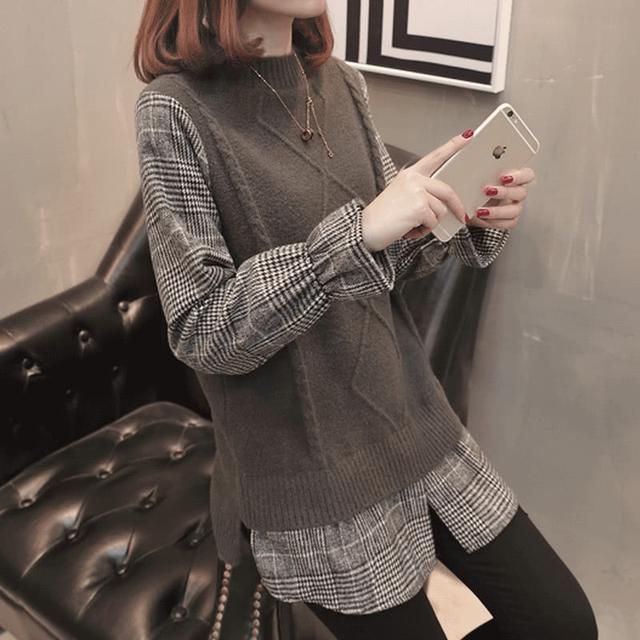 刘涛同款条纹衬衫V领毛衣假两件！彰显女人精炼贵气的独特魅力