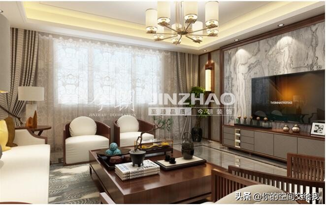 109平米新中式风格,房屋轻奢风格115平方