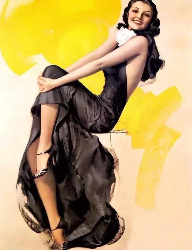 色粉画人物欧美姑娘经典,美国画家笔下美女