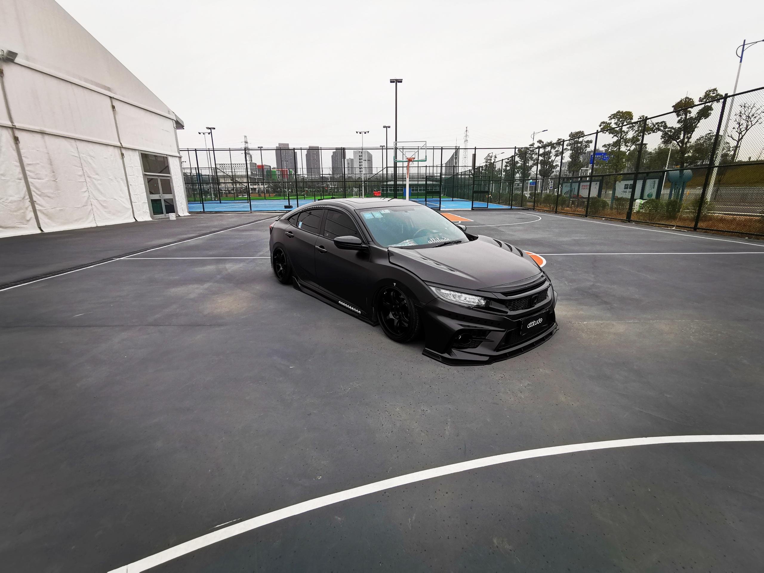 十代思域外观黑白改装方案,十代思域全黑改装