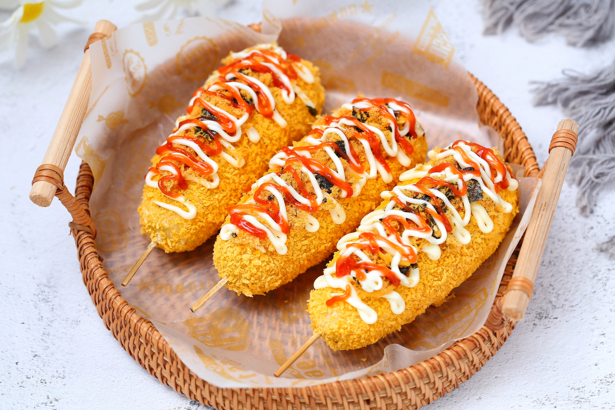 超级好吃的土豆芝士棒,土豆拉丝火腿芝士棒